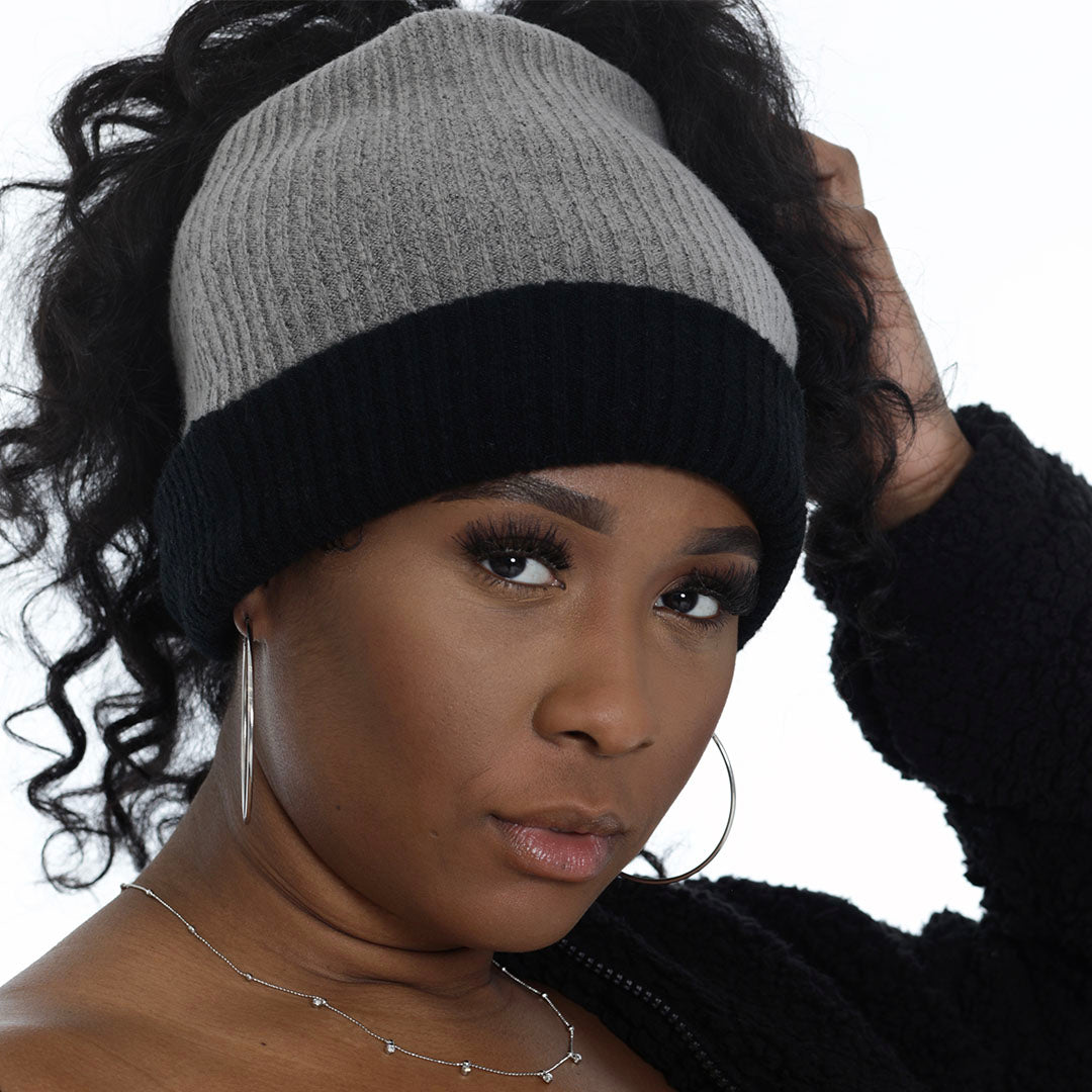 Black and Gray Rib Reversible