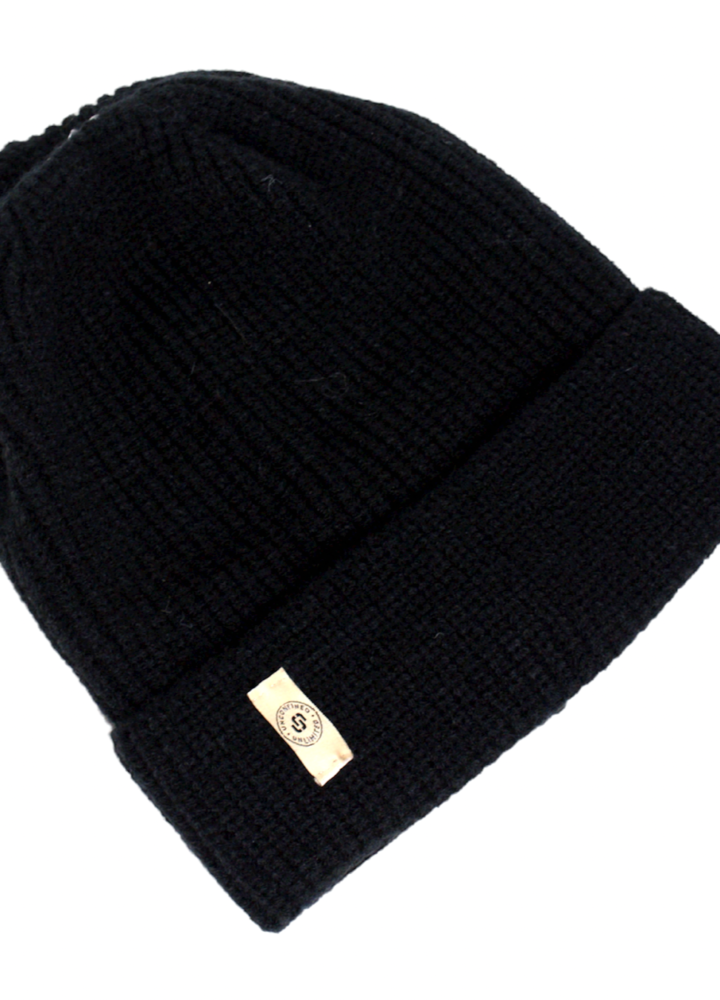 Black Satin Lined Beanie