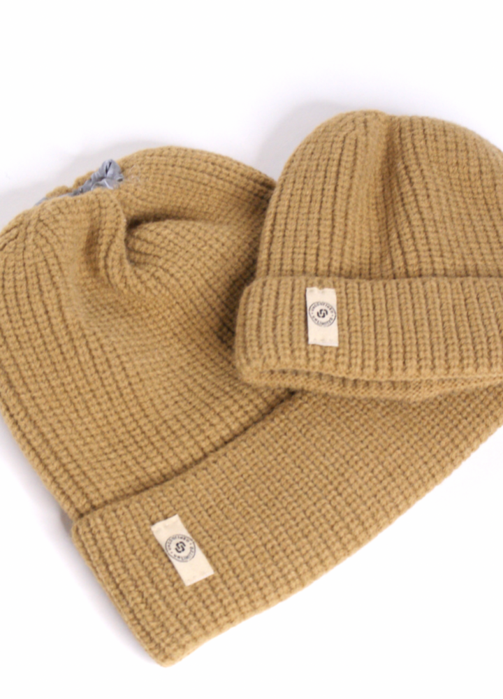 Camel Satin Lined Beanie