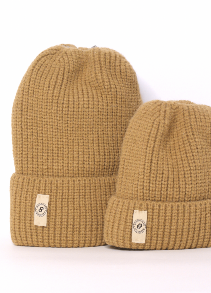 Camel Satin Lined Beanie